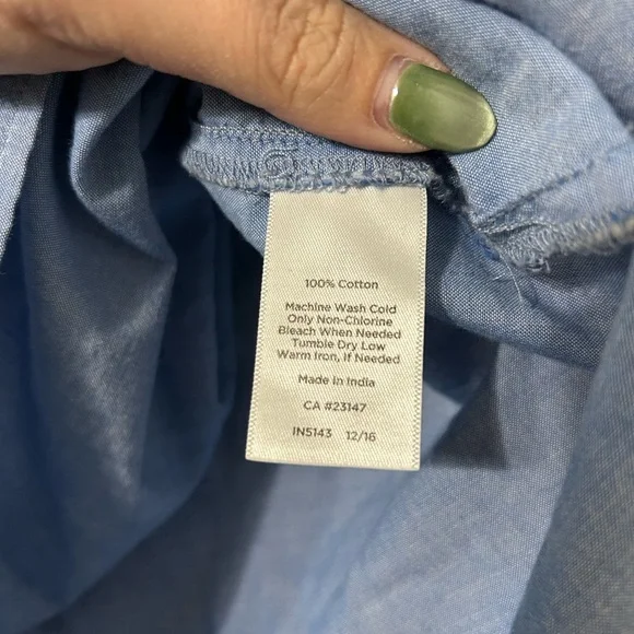 Talbots Light Blue Sleeveless Embroidered Camisole Top - Picture 4 of 4